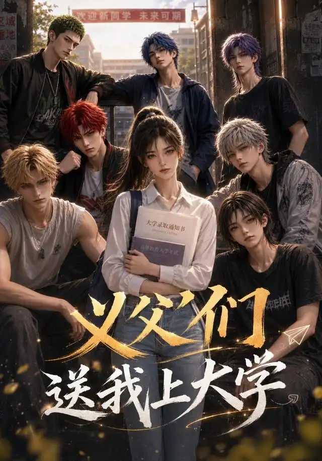 短剧《义父们送我上大学 (77集) AI短剧》海报