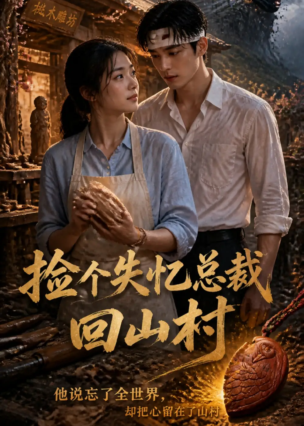 短剧《捡个失忆总裁回山村 (14集)》海报