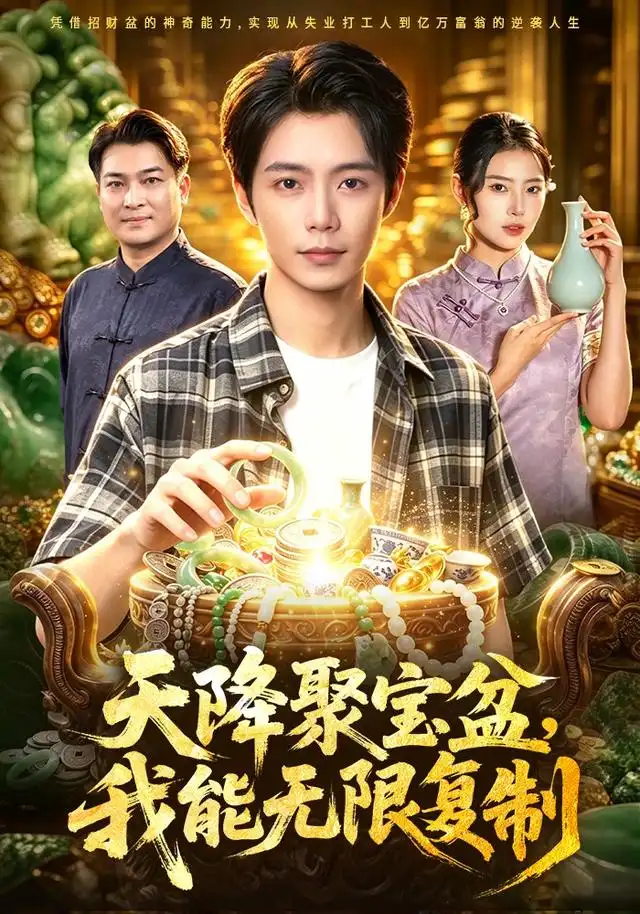 短剧《天降聚宝盆我能无限复制 (96集) 夏锦沐&申芳赫》海报