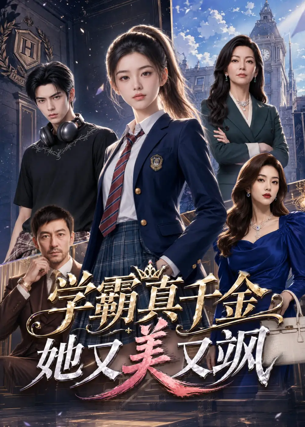 短剧《学霸真千金她又美又飒 (68集)》海报