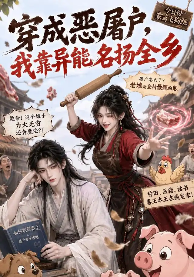 短剧《穿成恶屠户我靠异能名扬全乡 (70集)》海报