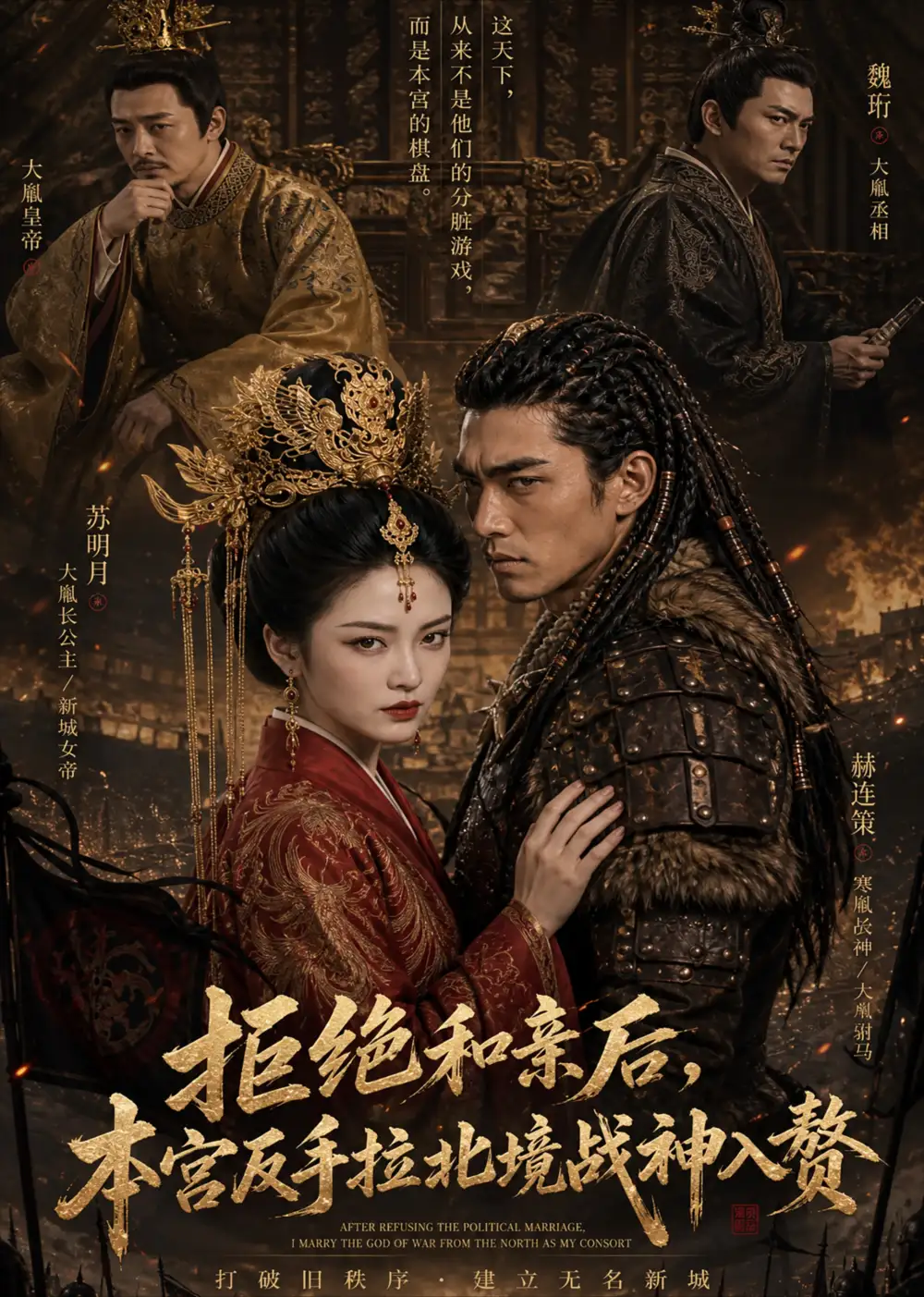 短剧《拒绝和亲后本宫反手拉北境战神入赘 (15集)》海报