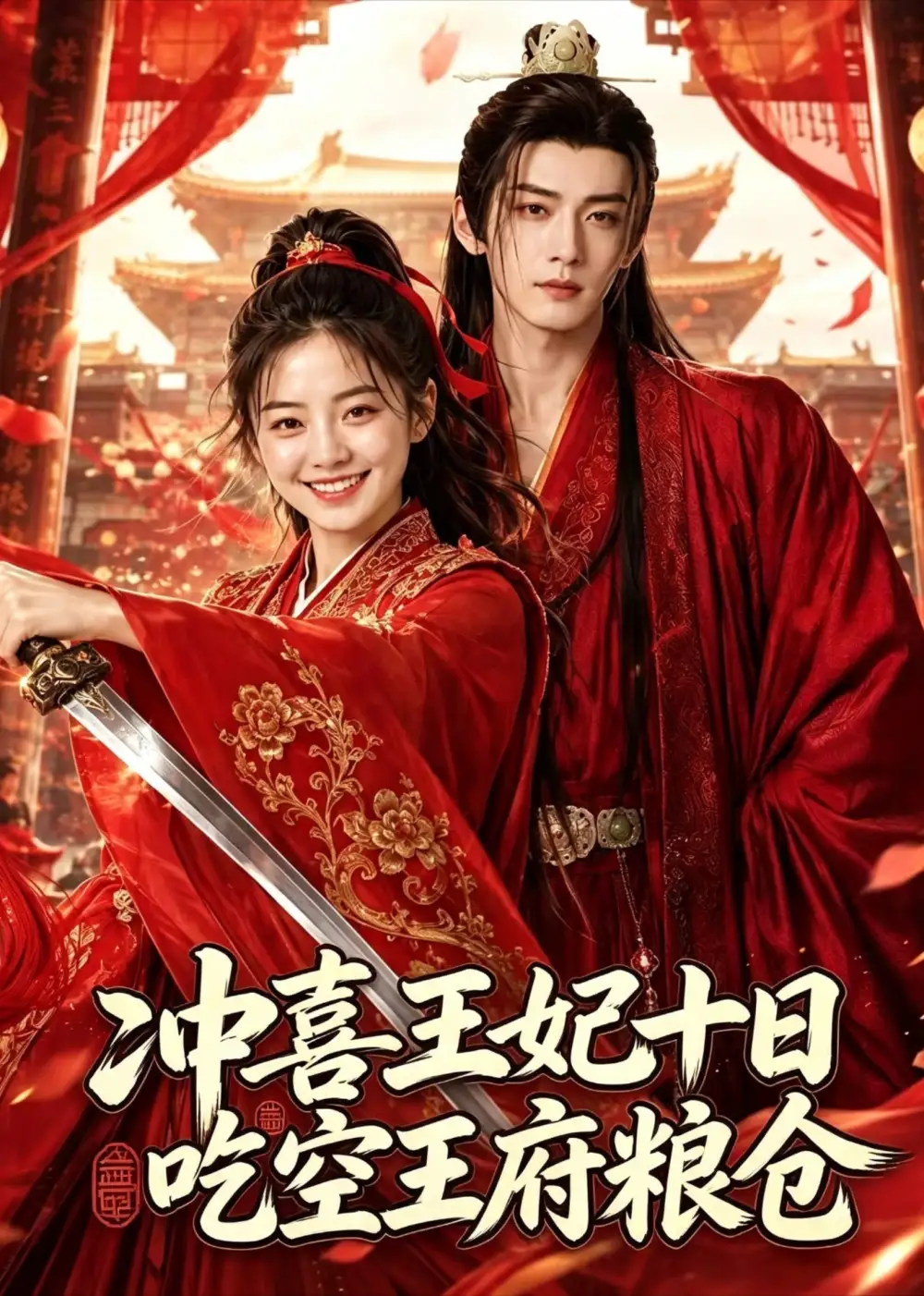 短剧《冲喜王妃十日吃空王府粮仓 (32集)》海报