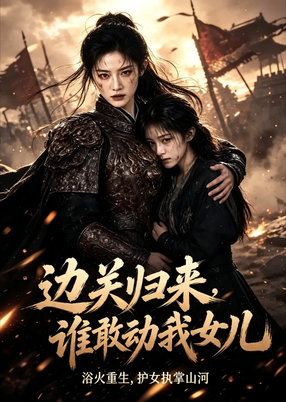 短剧《边关归来谁敢动我女儿 (49集)》海报