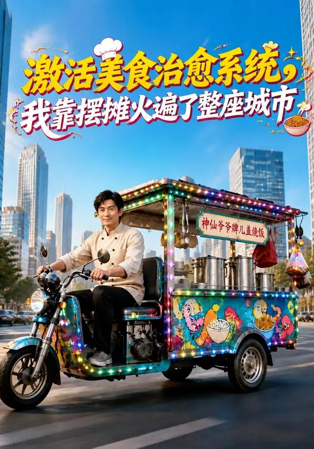 短剧《激活美食治愈系统我靠摆摊火遍了整座城市 (177集) AI短剧》海报