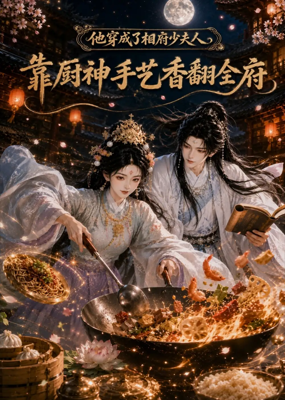 短剧《他穿成了相府少夫人靠厨神手艺香翻全府 (60集)》海报