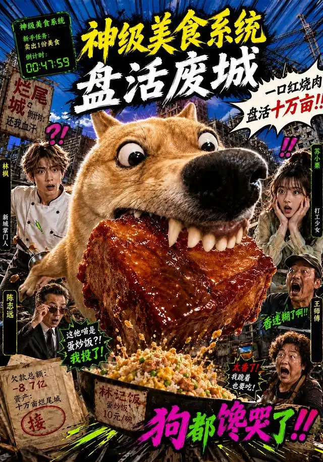 短剧《神级美食系统盘活废城 (112集)》海报