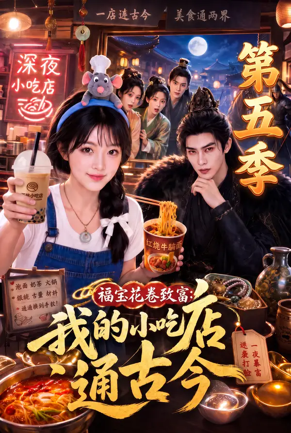 短剧《福宝花卷致富我的小吃店通古今第五季 (160集)》海报