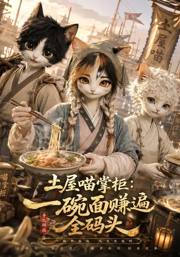 短剧《土屋喵掌柜一碗面赚遍全码头 (66集)》海报
