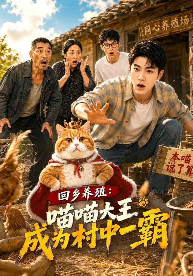 短剧《回乡养殖喵喵大王成为村中一霸 (80集) AI短剧》海报