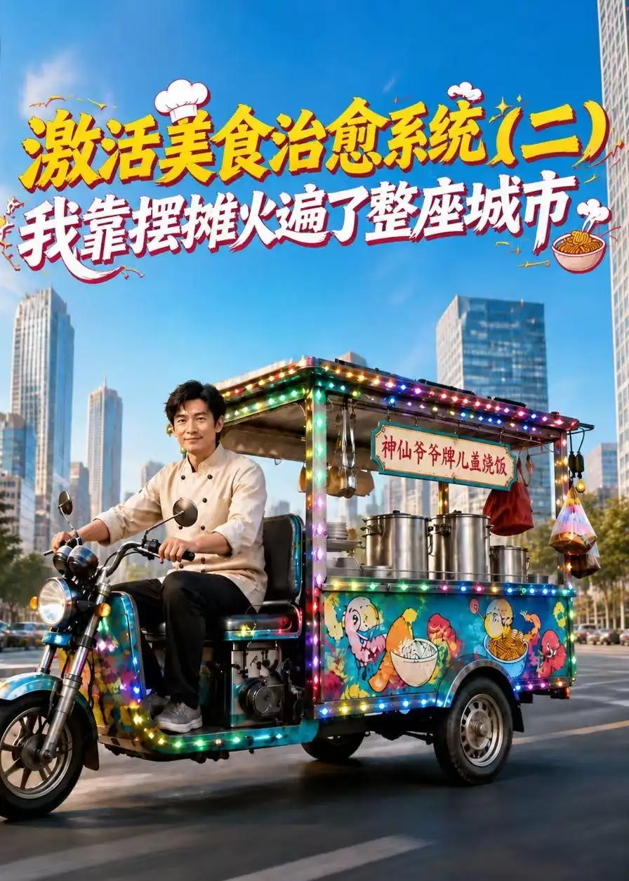 短剧《激活美食治愈系统我靠摆摊火遍了整座城市二 (121集)》海报
