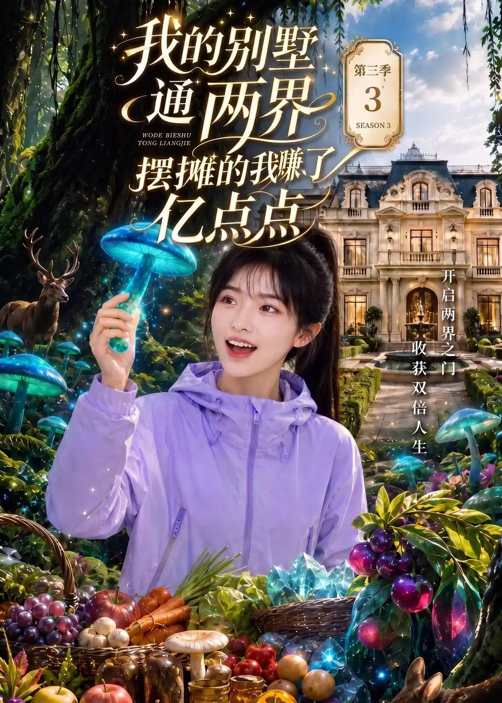 短剧《我的别墅通两界摆摊的我赚了亿点点第三季 (104集)》海报