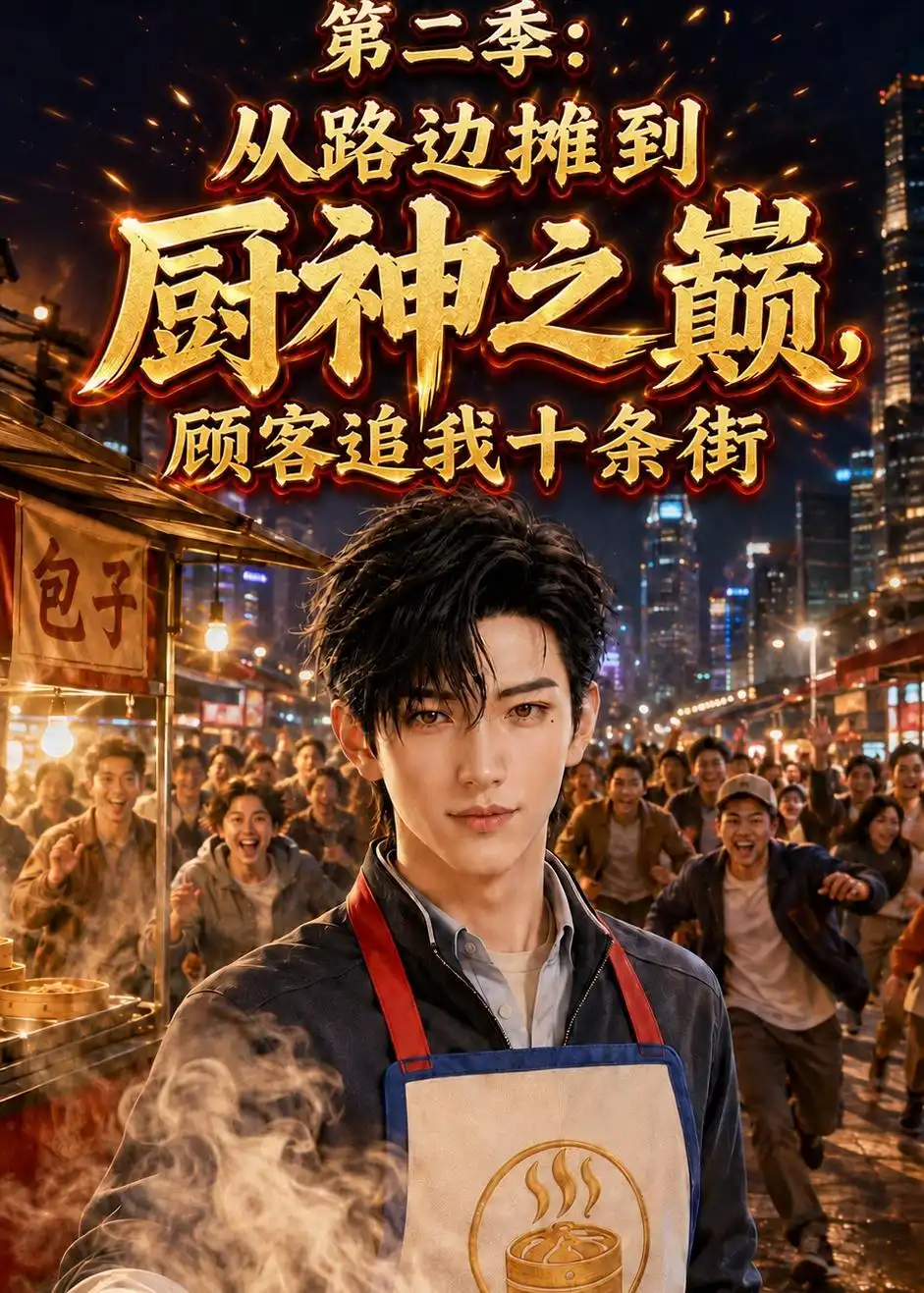 短剧《第二季从路边摊到厨神之巅顾客追我十条街 (104集)》海报