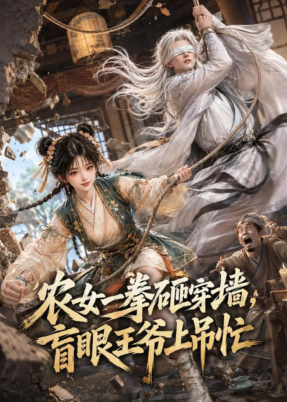 短剧《农女一拳砸穿墙盲眼王爷上吊忙 (115集)》海报