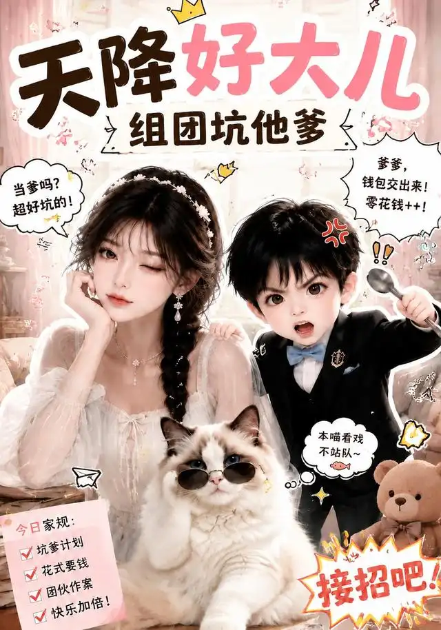 短剧《天降好大儿组团坑他爹 (61集)》海报