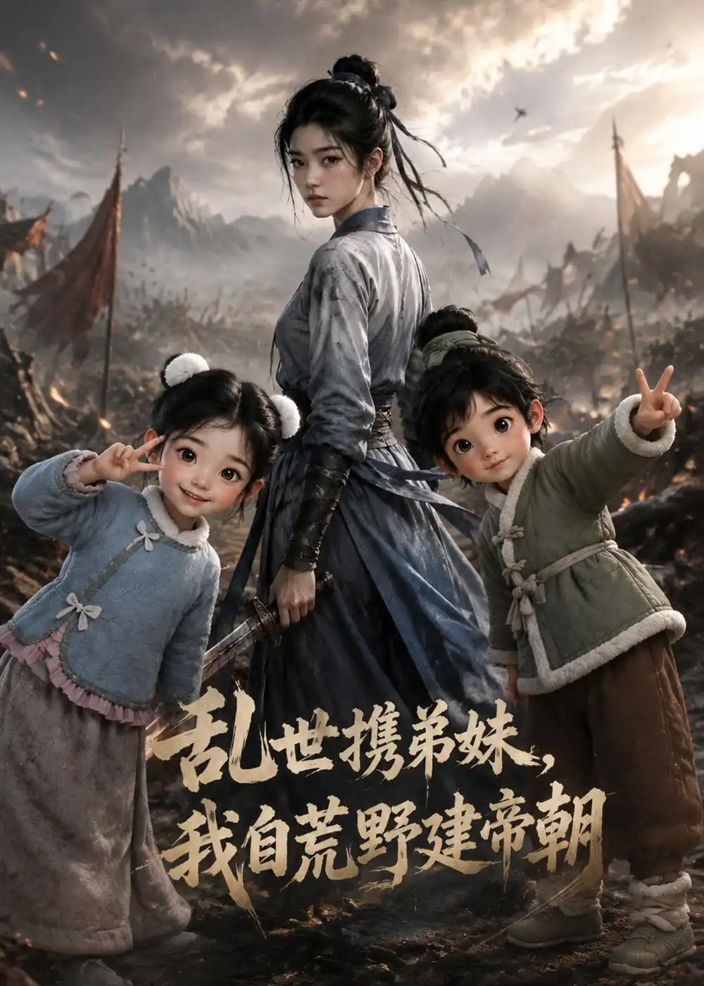 短剧《乱世携弟妹我自荒野建帝朝 (129集)》海报