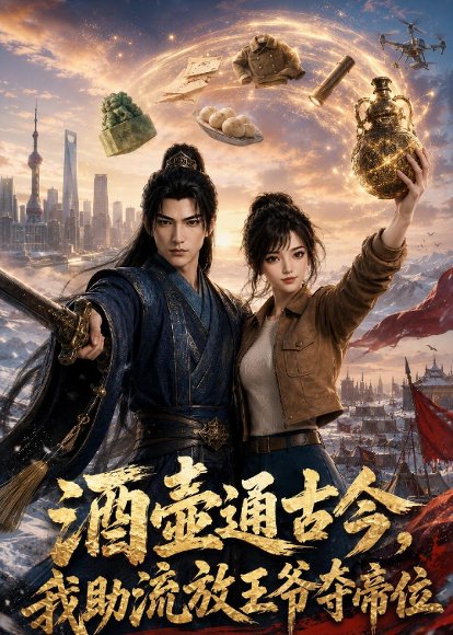 短剧《酒壶通古今,我助流放王爷夺帝位第一季(94集)AI短剧 (2026)》海报