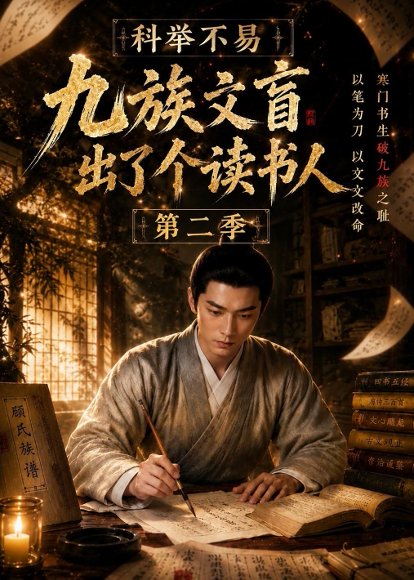 短剧《科举不易,九族文盲出了个读书人第二季(101集)AI短剧 (2026)》海报