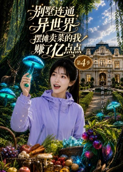 短剧《别墅连通异世界，摆摊卖菜的我赚了亿点点（100集）AI短剧 (2026)》海报
