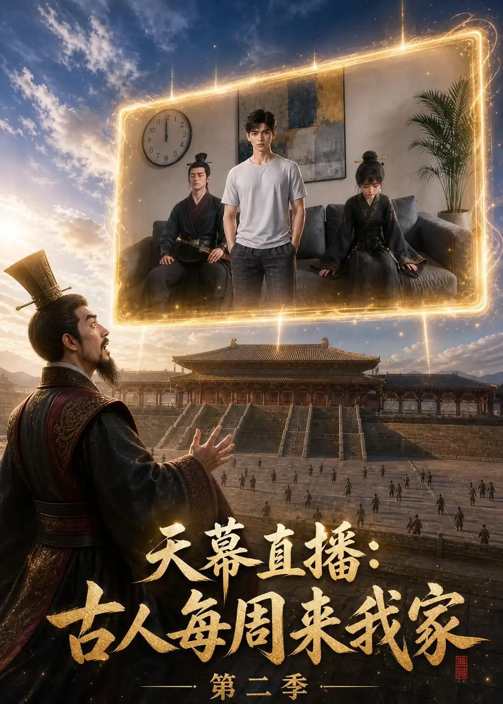 短剧《天幕直播:古人每周来我家第二季(168集)AI短剧 (2026)》海报