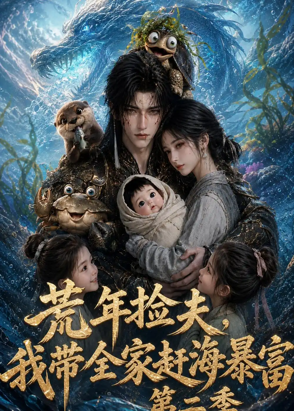 短剧《荒年捡夫,我带全家赶海暴富第二季(108集)AI短剧 (2026)》海报