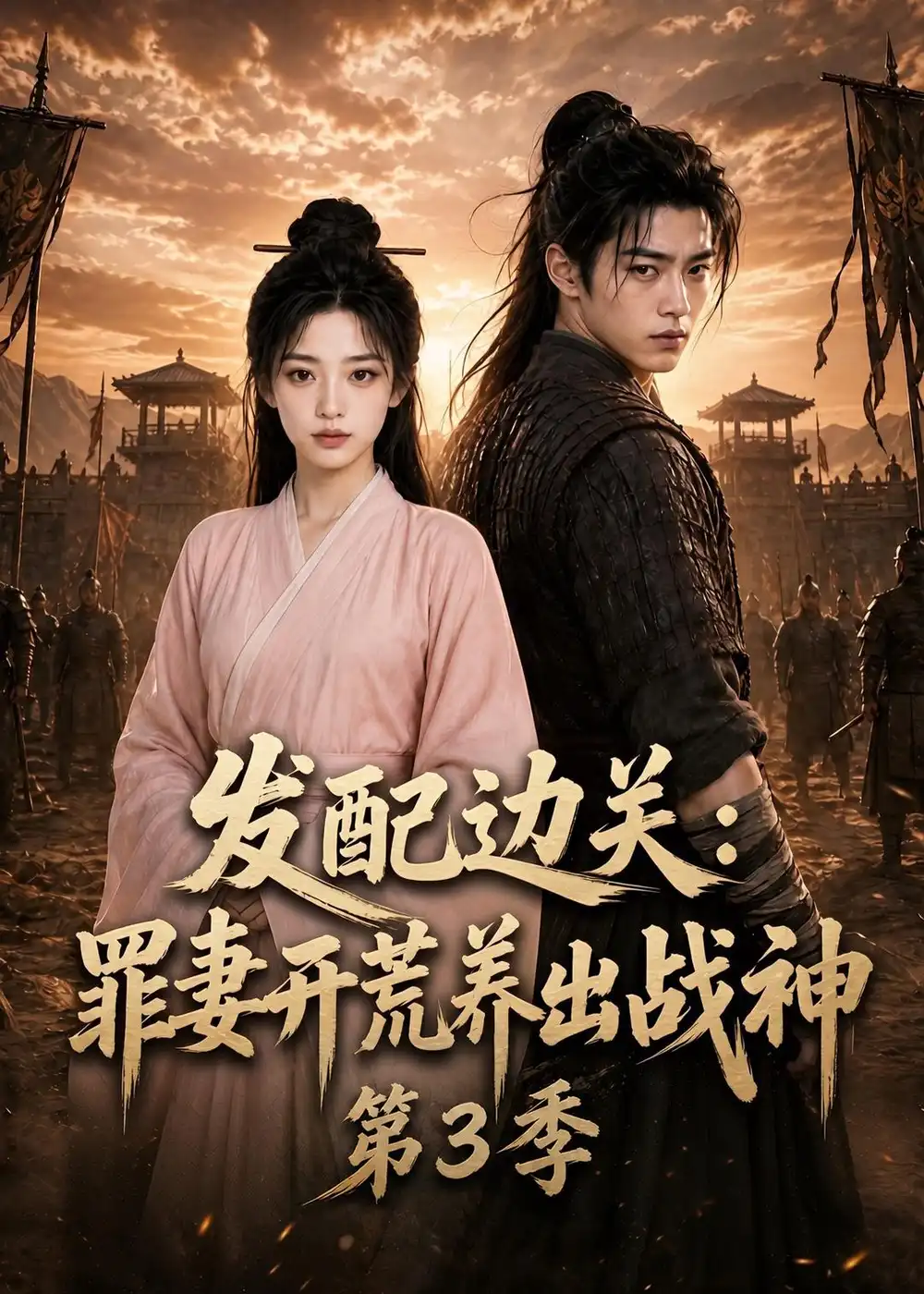 短剧《发配边关:罪妻开荒养出战神第三季(100集)AI短剧 (2026)》海报