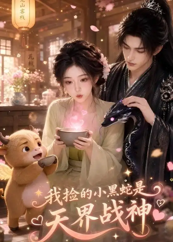 短剧《我捡的小黑蛇是天界战神(70集)AI短剧 (2026)》海报