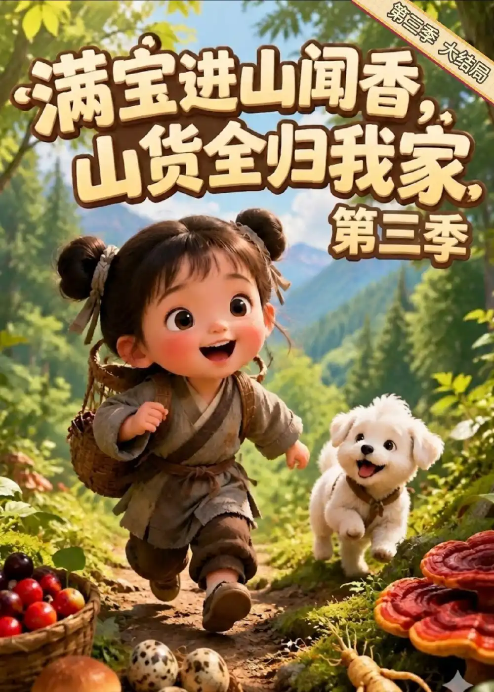 短剧《满宝进山闻香，山货全归我家第三季（138集）AI短剧 (2026)》海报
