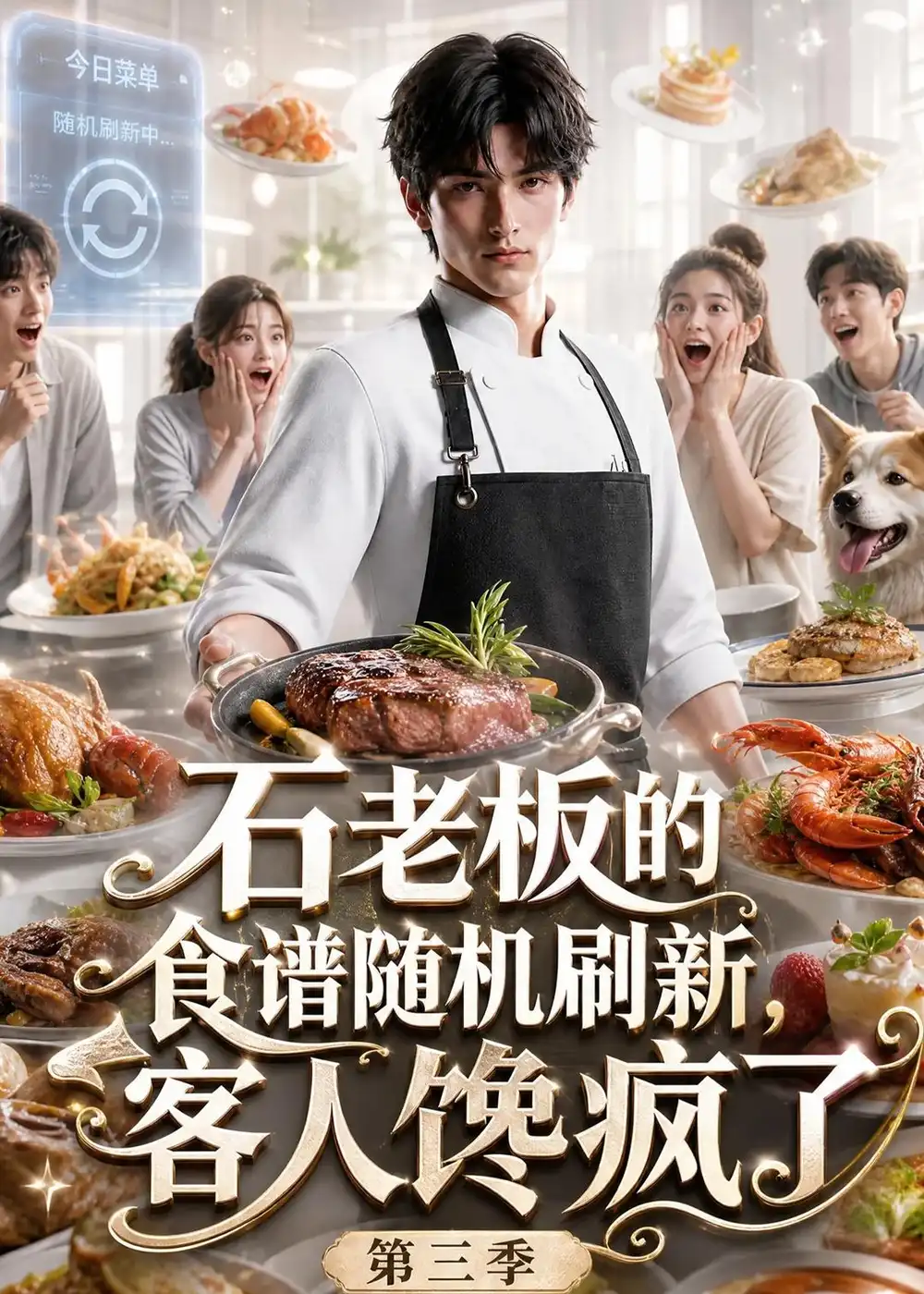 短剧《石老板的食谱随机刷新,客人馋疯了第三季(110集)AI短剧 (2026)》海报