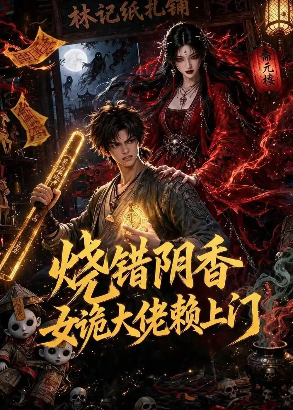 短剧《烧错阴香,女诡大佬赖上门(56集) AI短剧 (2026)》海报
