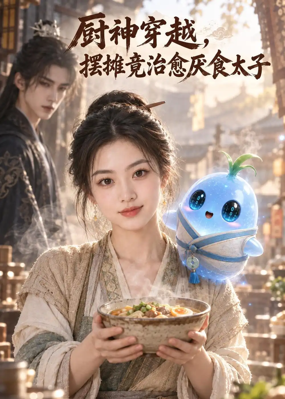 短剧《厨神穿越，摆摊竟治愈厌食太子（90集） AI短剧 (2026)》海报