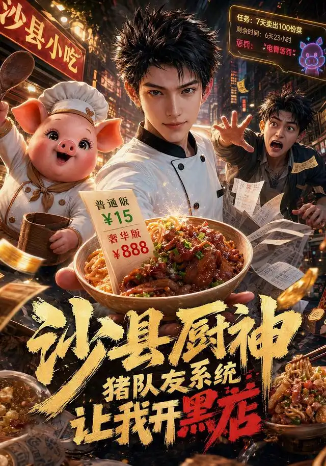 短剧《沙县厨神,猪队友系统让我开黑店(113集) AI短剧 (2026)》海报