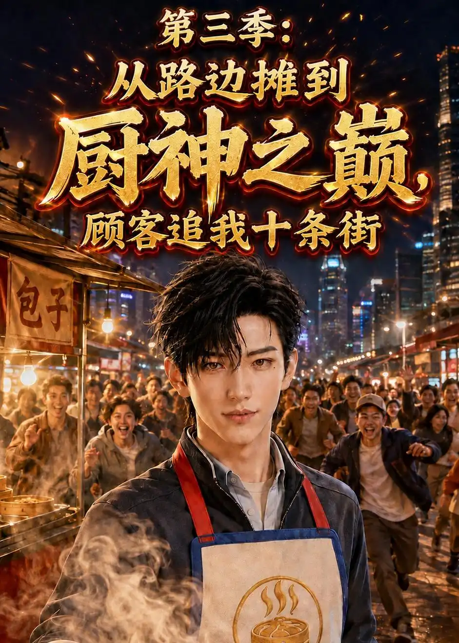 短剧《第三季从路边摊到厨神之巅,顾客追我十条街(134集) AI短剧 (2026)》海报