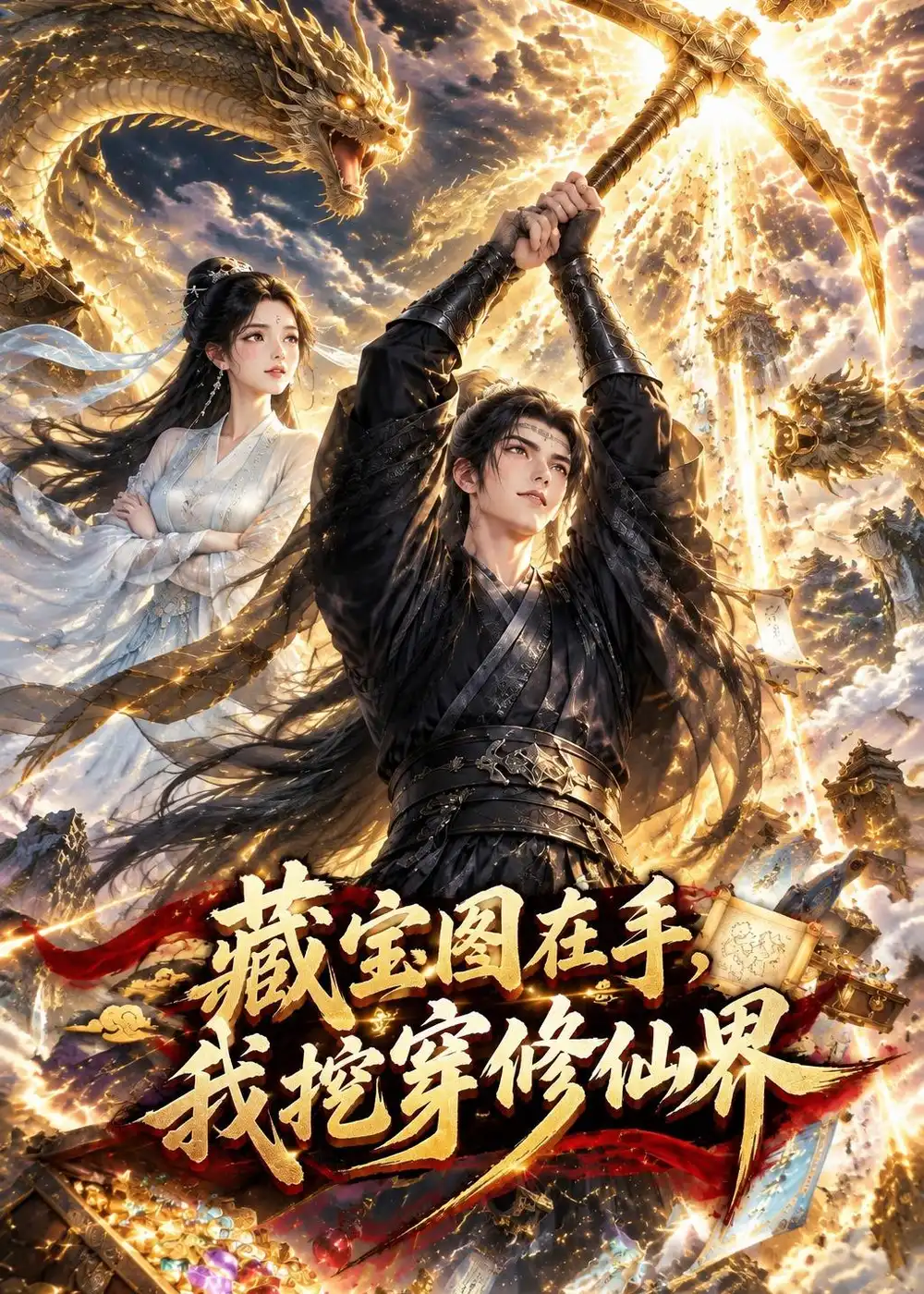 短剧《藏宝图在手,我挖穿修真界(120集)AI短剧 (2026)》海报