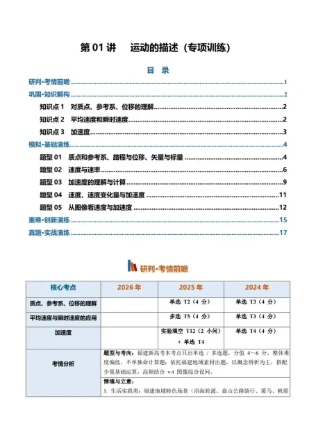 2027【上好课】一轮复习讲练测(高考)(物理)(福建专用)